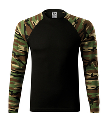 Tričko Camouflage LS, dlouhý rukáv, pánské camouflage brown